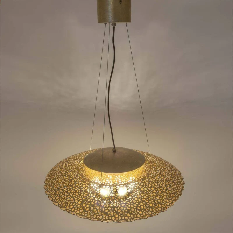 Pendelleuchte 2-flammig Utopistico Eisen-Glas Gold