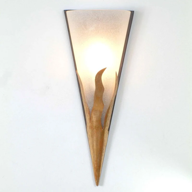 Wandleuchte Luce Eisen-Glas Braun-Schwarz-Gold
