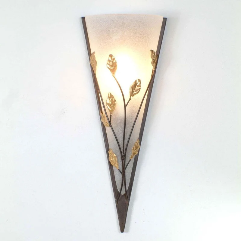 Wandleuchte Nativo Eisen-Glas Braun-Schwarz-Gold