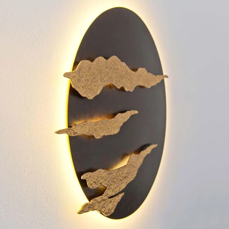 Wandleuchte Firmamento Eisen Braun-Schwarz-Gold