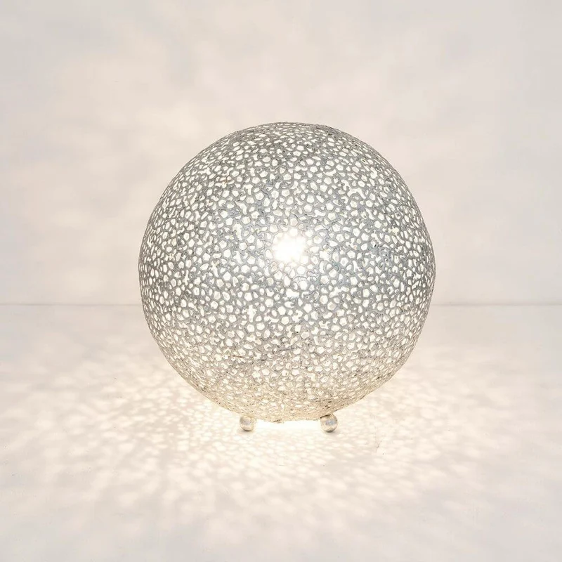 Tischleuchte Lily Grande Eisen Silber