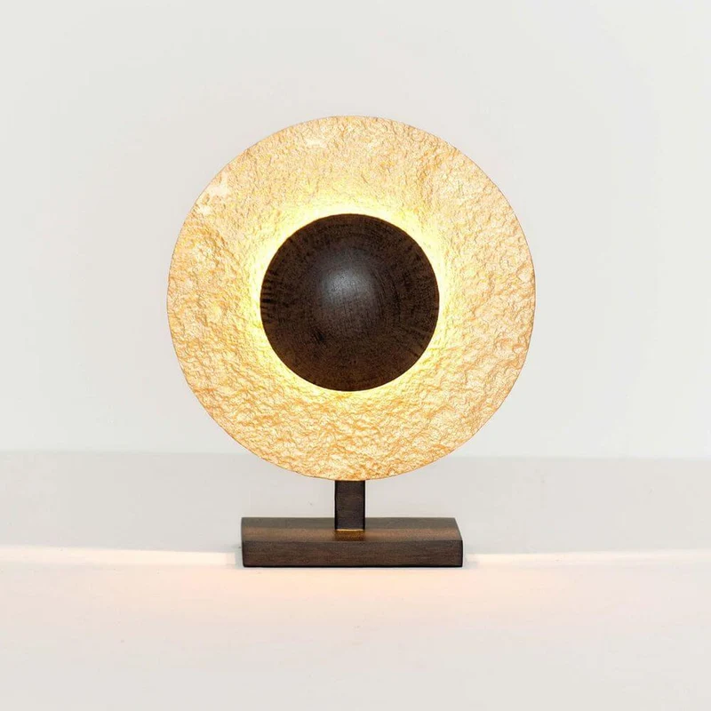 Tischleuchte 4-flammig Eclipse Klein Eisen Braun-Gold