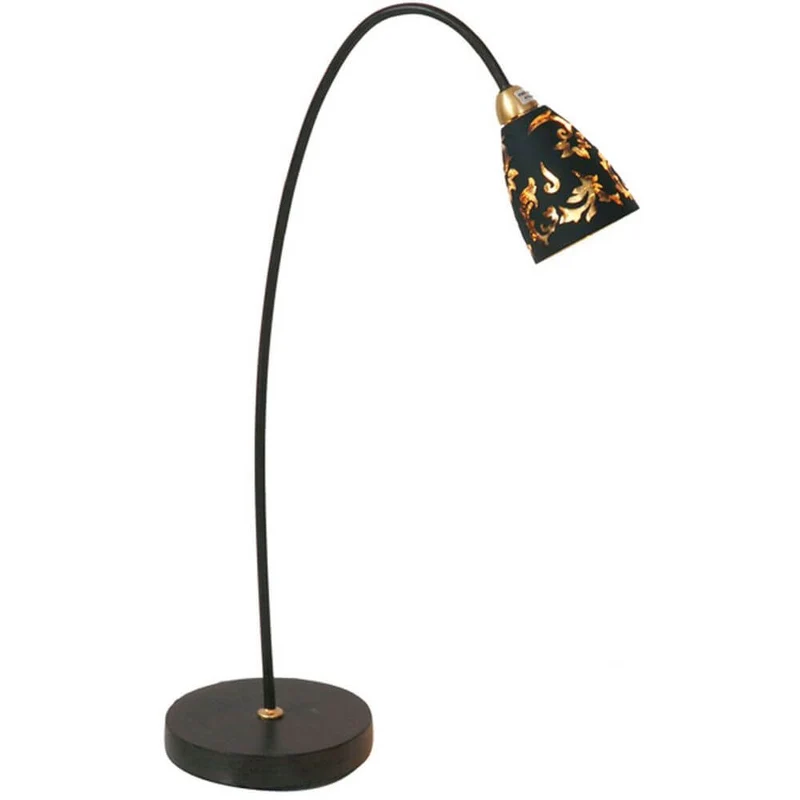 Tischlampe Alice Glas Schwarz, Gold