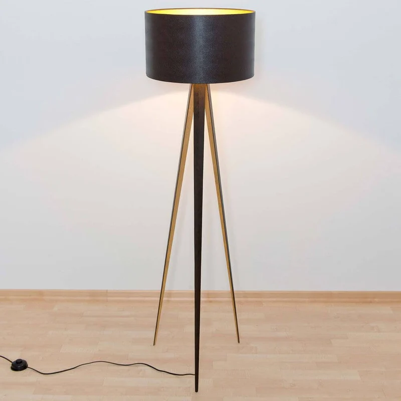 Stehleuchte Petra Eisen Braun-Schwarz-Gold
