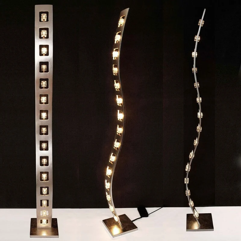 Stehleuchte 15-flammig Cubo Eisen-Glas Silber
