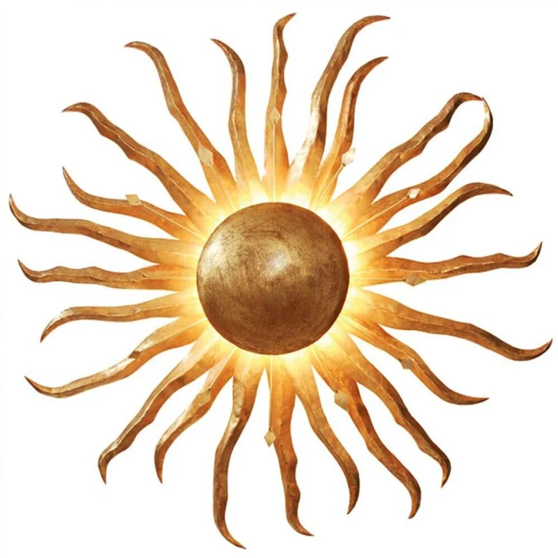 XXL Wandleuchte Sonne Gigante Ø 100cm Goldfarben