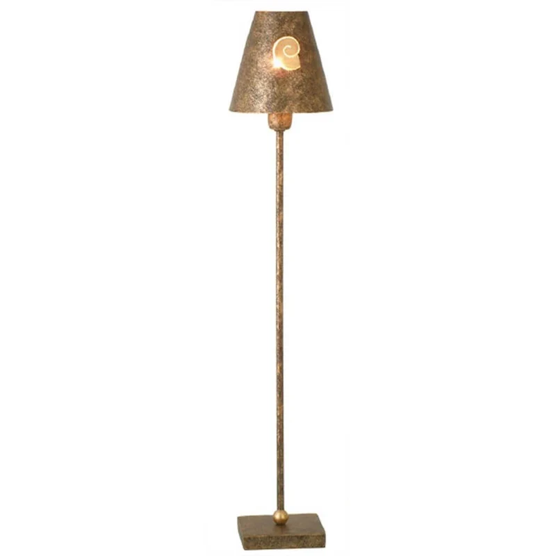 Tischleuchte Gancio Gross Eisen AntikGold-Braun