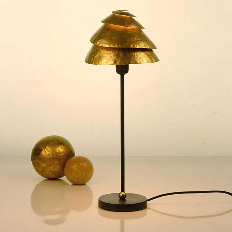 Tischleuchte Snail One Eisen Braun-Schwarz-Gold