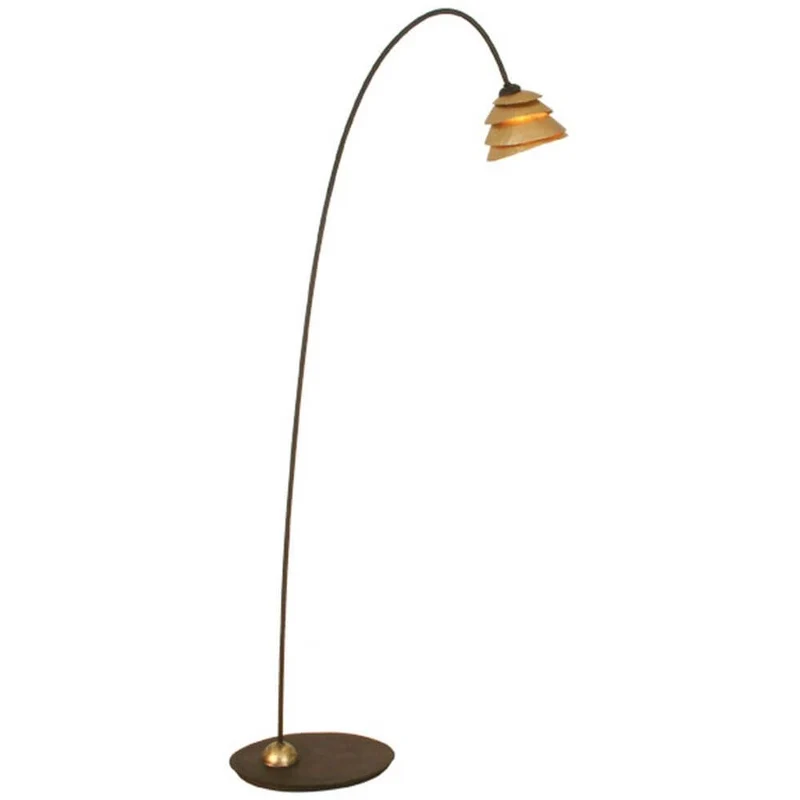 Stehleuchte Snail One Eisen Braun-Schwarz-Gold