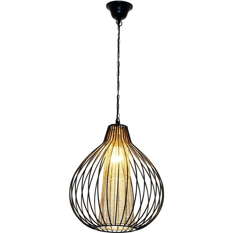Pendelleuchte Capello Eisen Schwarz-Gold