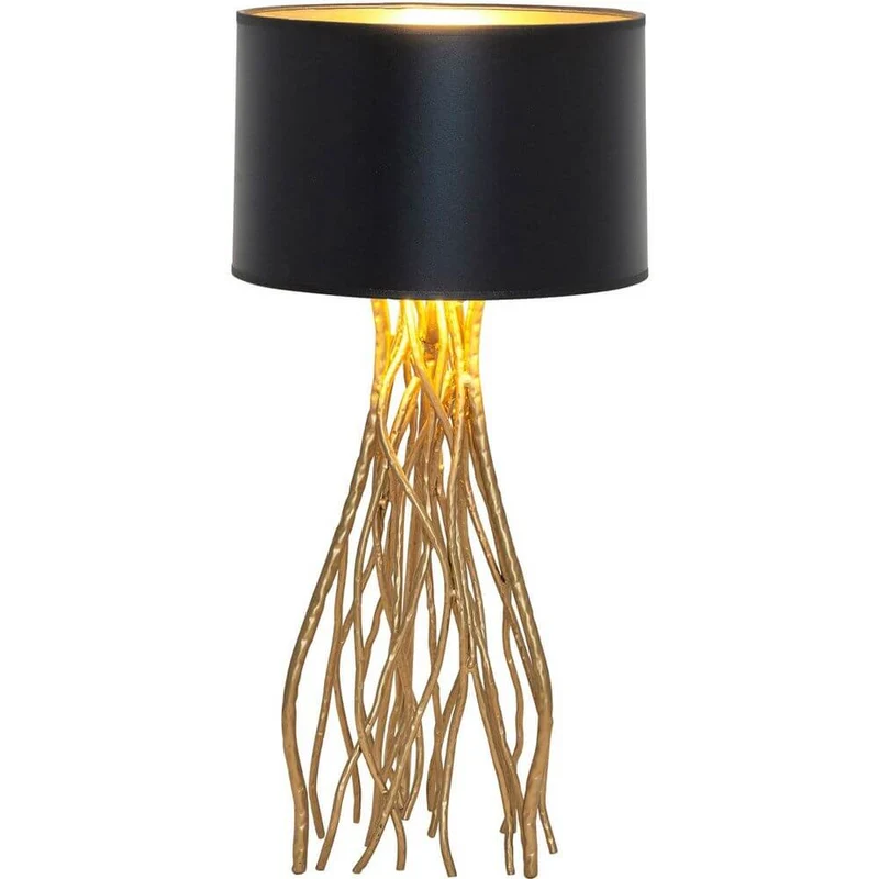 Tischleuchte Capri Mittel Metall Gold-Schwarz