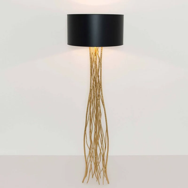 Stehleuchte Capri Metall Gold-Schwarz