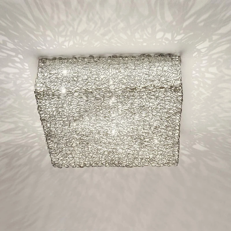 Deckenleuchte 9-flammig Rifugio Aluminium-Metall verchromt Silber