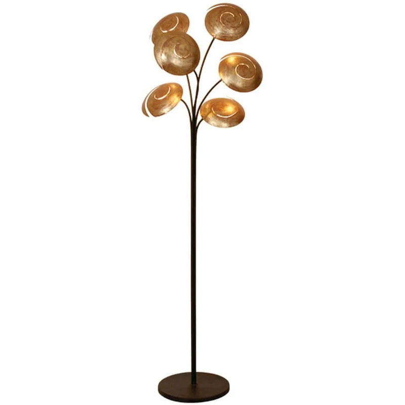 Stehleuchte Nuvola 6-flammig Braun-Gold 168cm