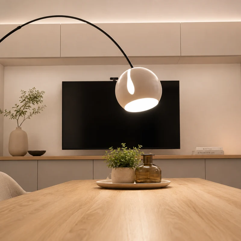 s.luce Ball Design-Bogenlampe mit Marmorfuß modern