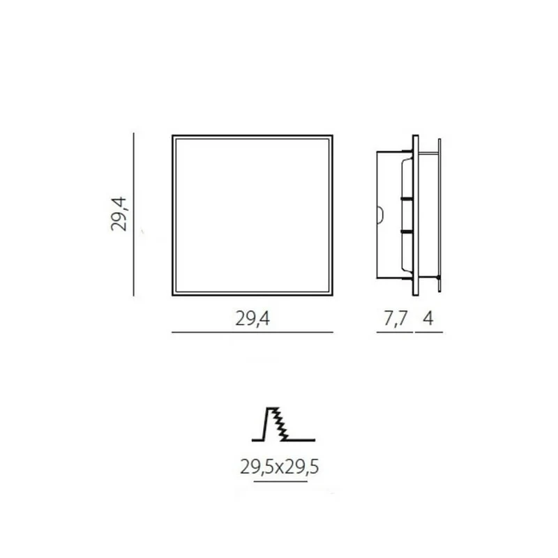 Panzeri Aldecimo Einbau LED-Wandleuchte verstellbar
