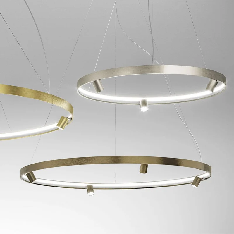 Panzeri Arena LED-Ring Pendelleuchte mit Spots