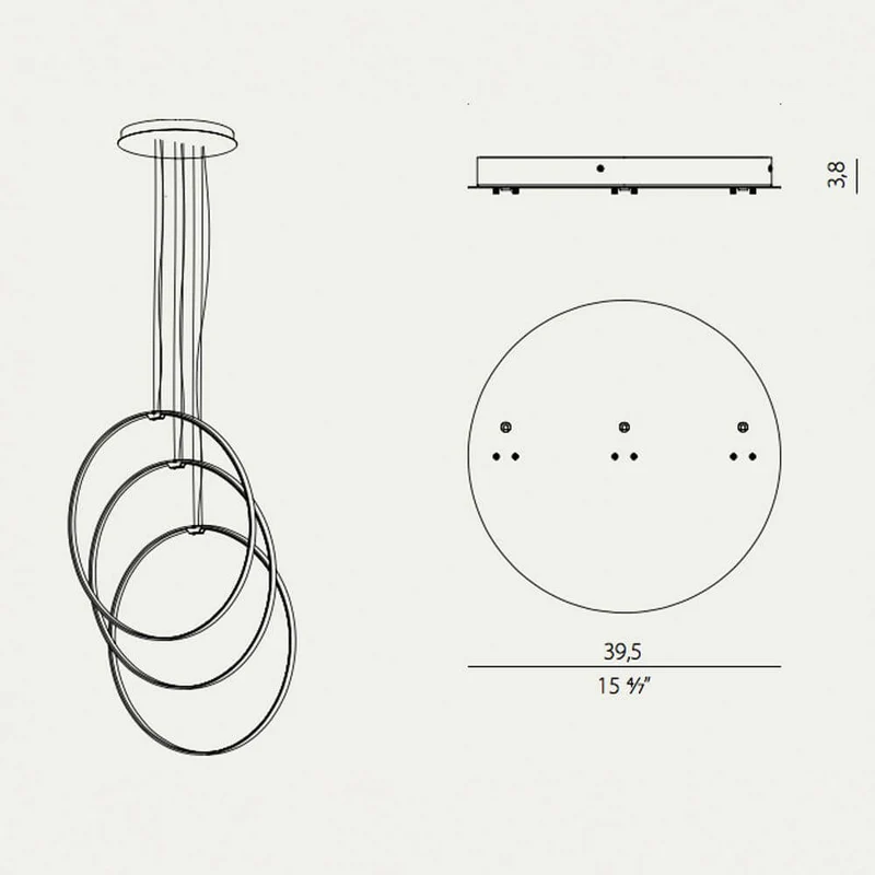 Panzeri Zero Round Vertical LED-Ringleuchte Pendel