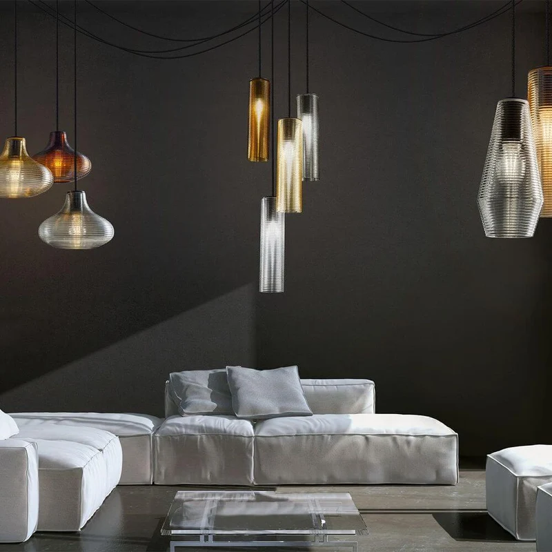 Panzeri Emma Pendellampe mit Retro Glas