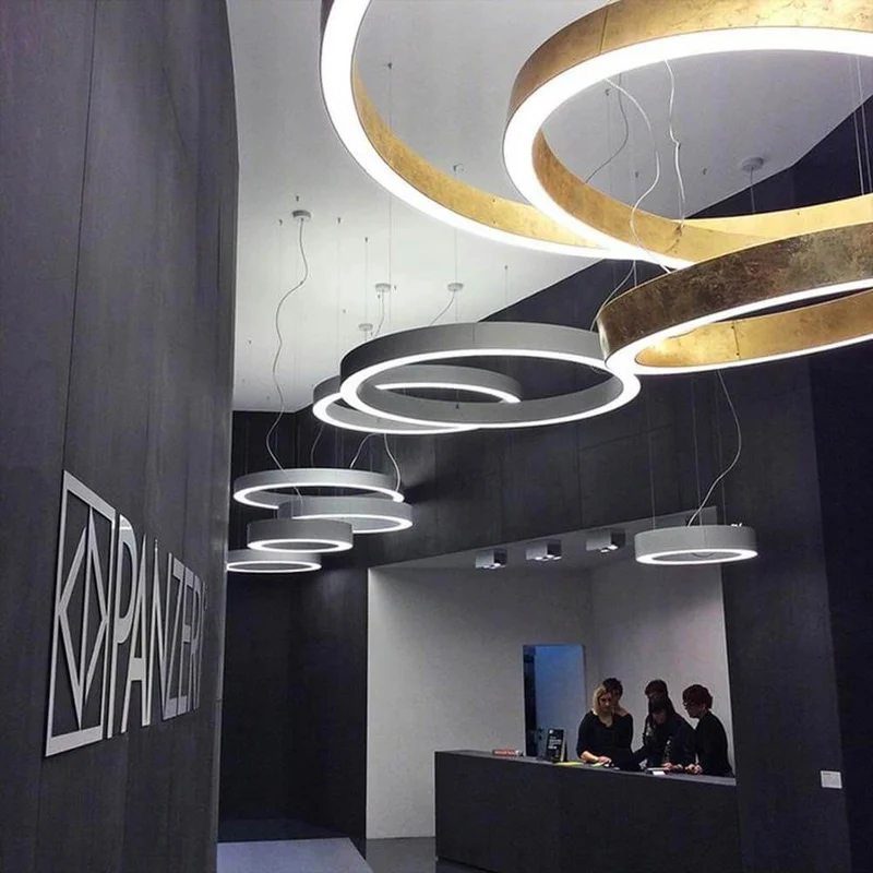 Panzeri Golden Ring LED-Pendelleuchte Dimmbar