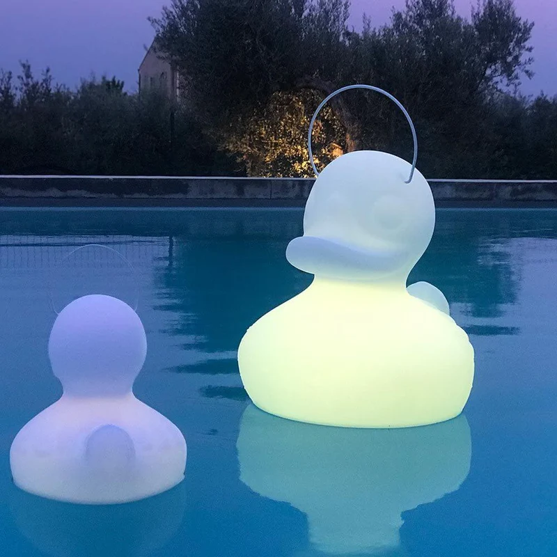 Schwimmfähige Akku-LED-Lampe Duck-Duck XL Weiß
