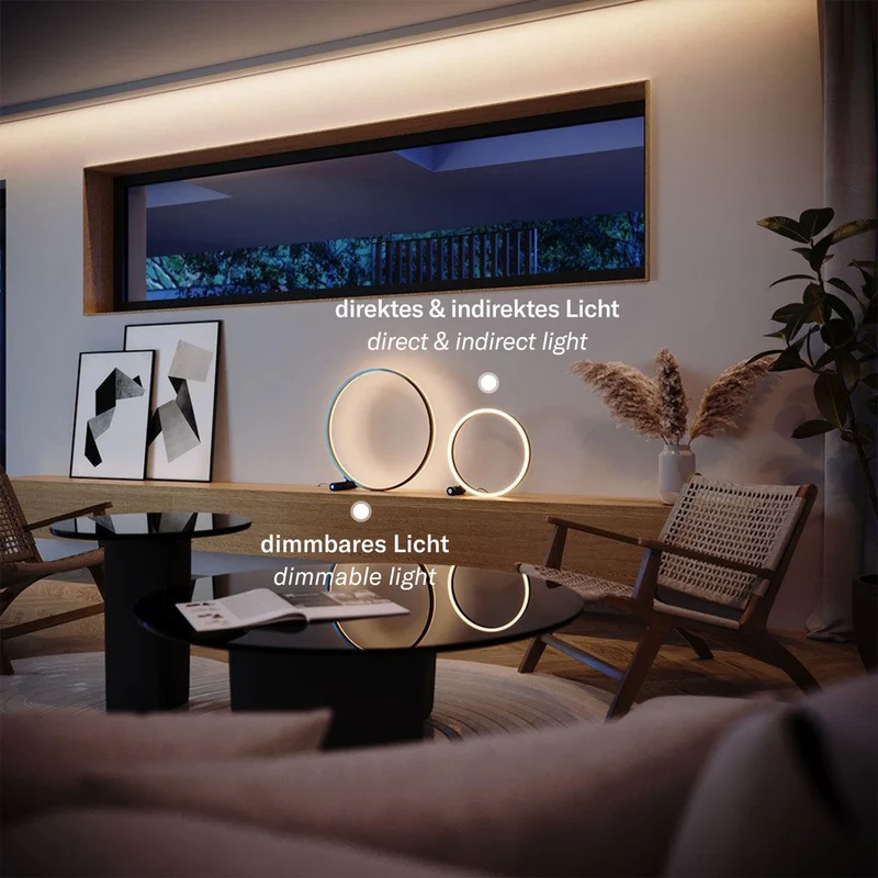 s.luce LED Ring Tischleuchte Direkt oder Indirekt