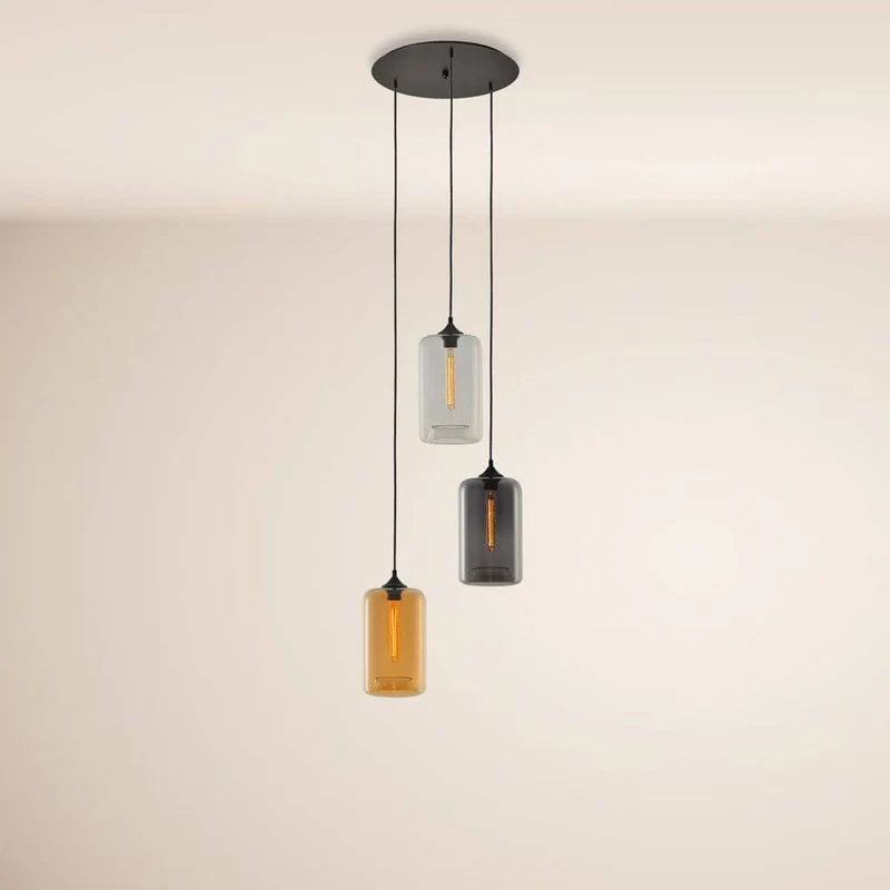 s.luce Cruet Mehrfach-Pendelleuchte Glas 3 oder 5-flammig