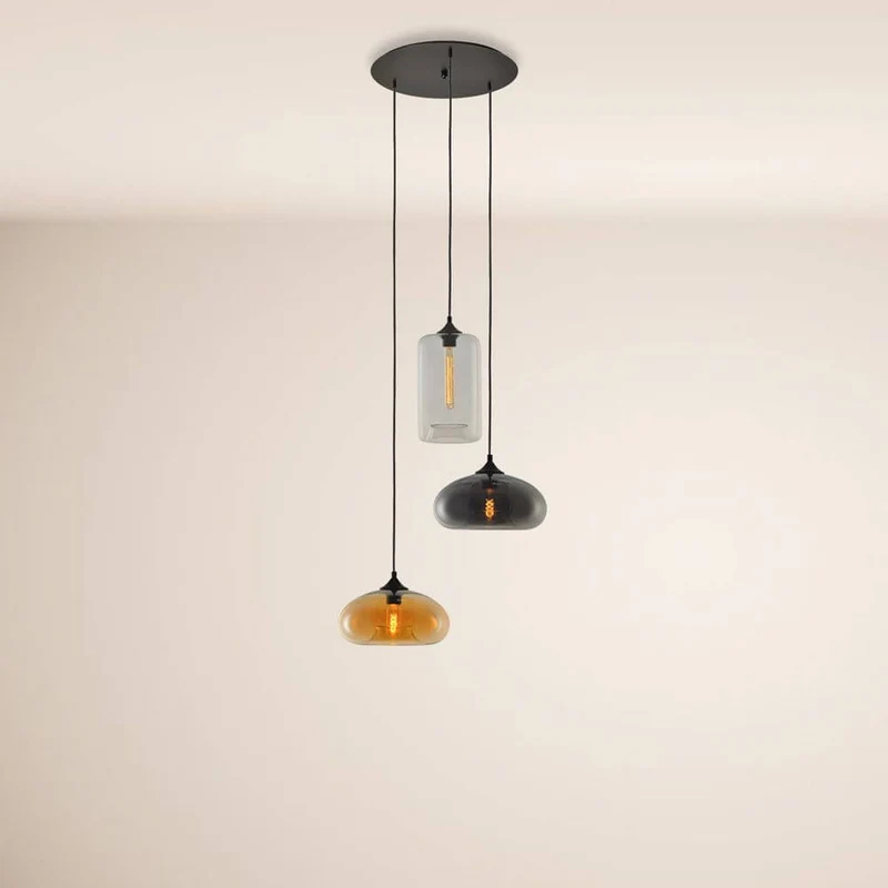s.luce Cruet Mehrfach-Pendelleuchte Glas 3 oder 5-flammig
