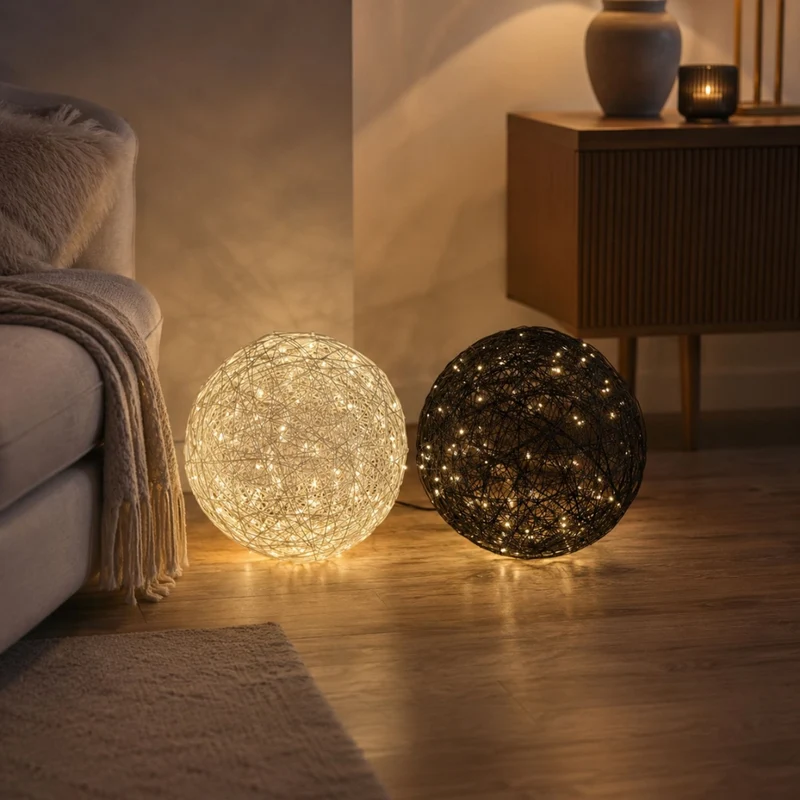s.luce Mesh LED-Drahtkugel Innen & Außen Warmweiß