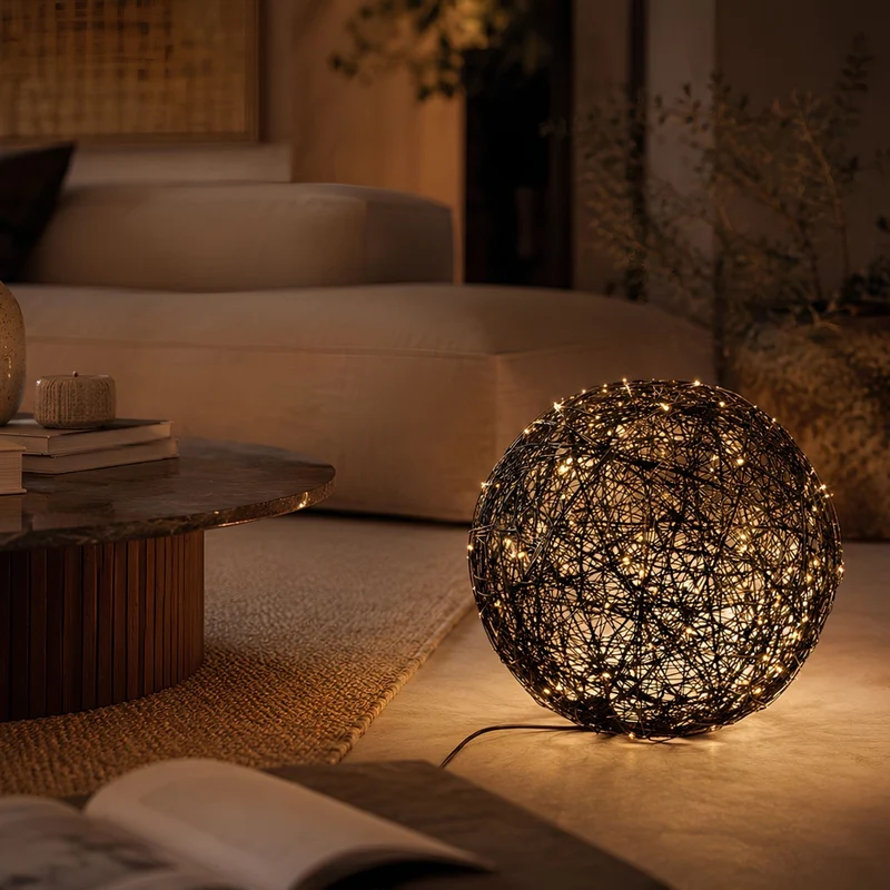 s.luce Mesh LED-Drahtkugel Innen & Außen Warmweiß
