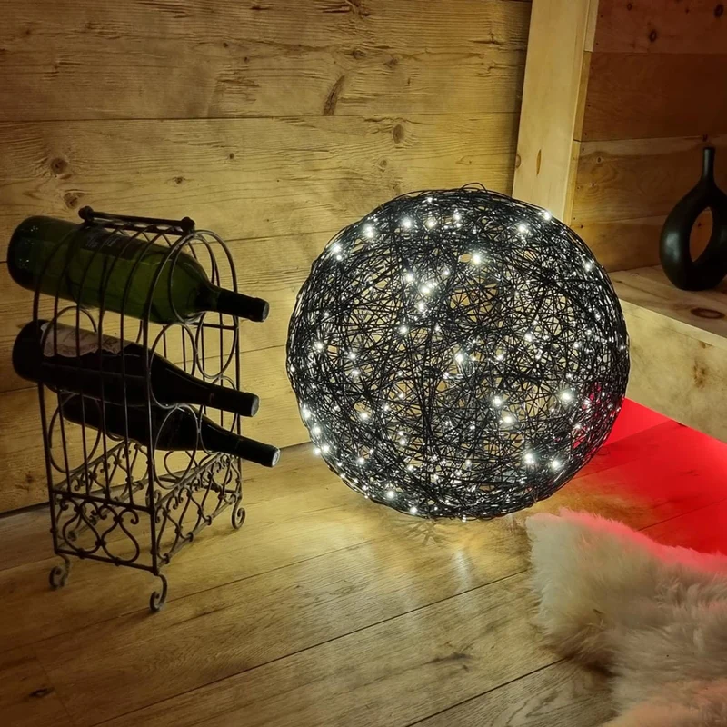 s.luce Mesh LED-Drahtkugel Innen & Außen Warmweiß