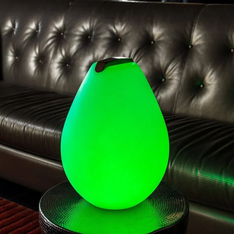 Akku LED-Dekolampe Vessel S mit Holzgriff & App-Steuerung
