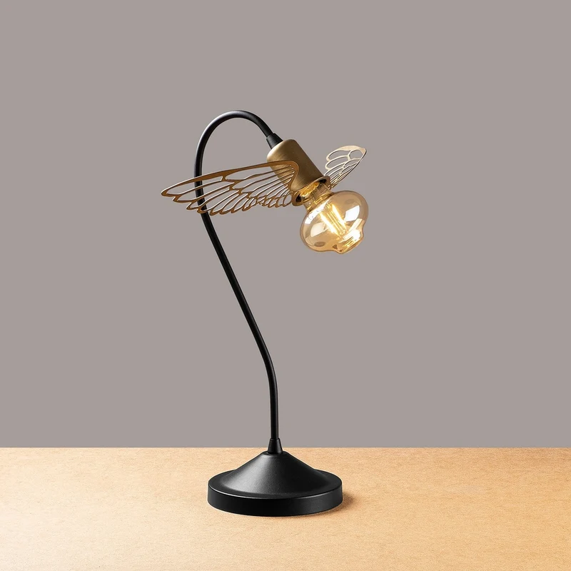 Lampe A Poser Industrielle Noire