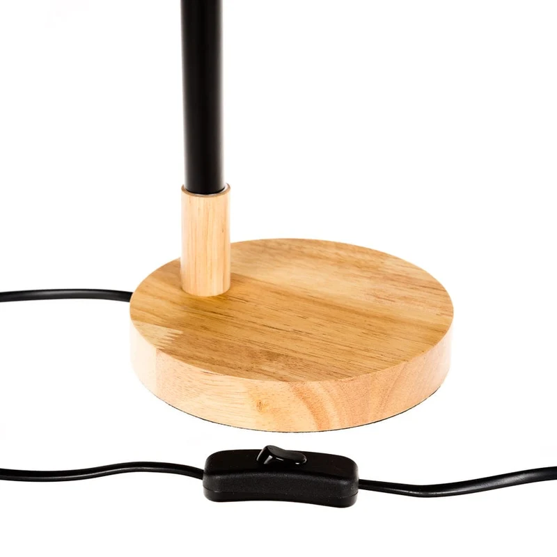 Lampe De Chevet Bois Et Noir
