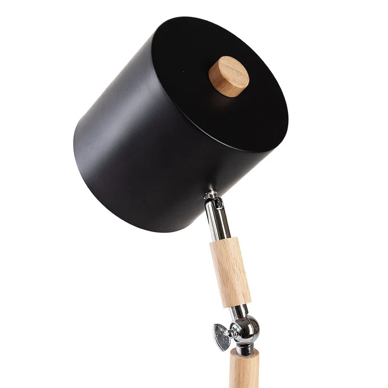 Lampe De Chevet Noir Et Bois