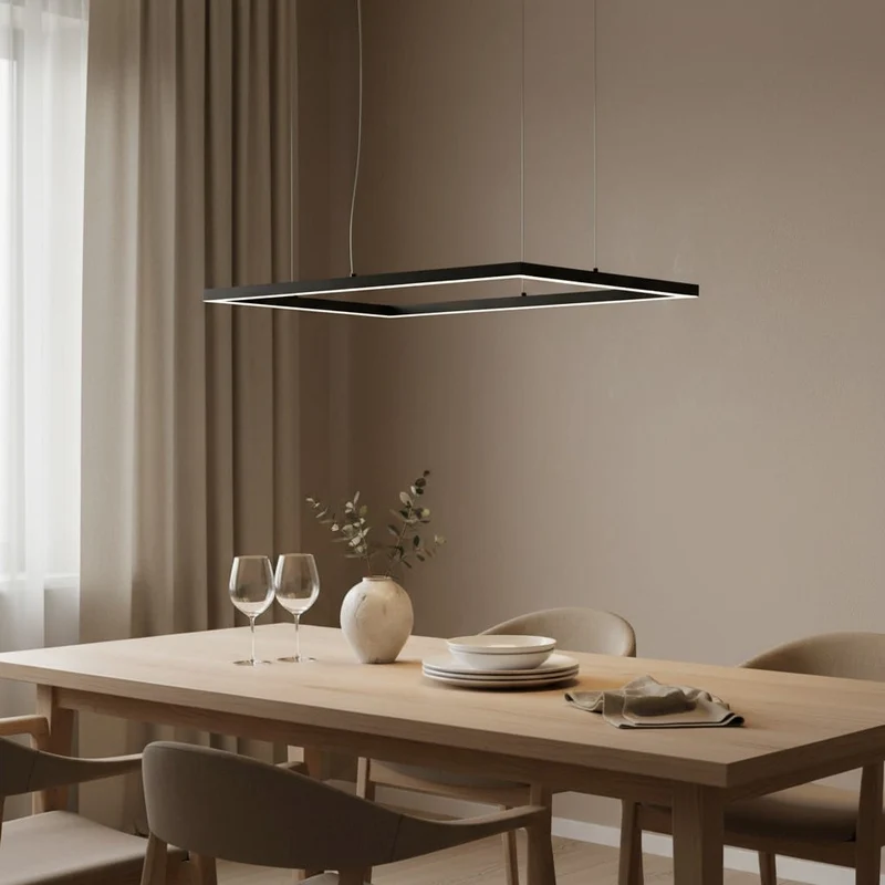 Suspension Noire LED Carrée