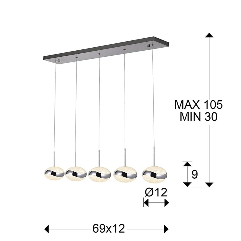 Suspension Luminaire 5 Ampoules