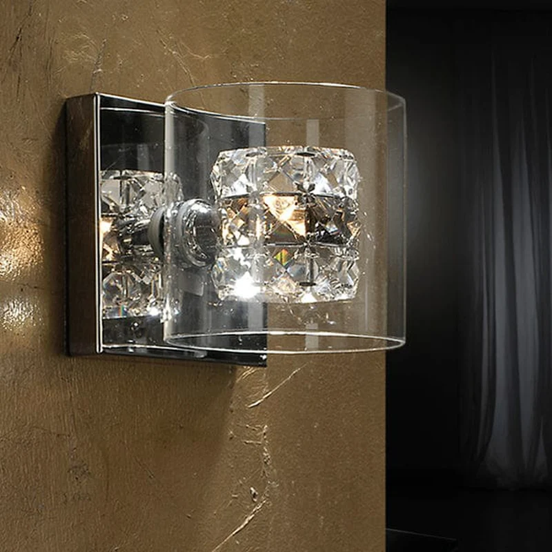 Applique Murale Metal Et Verre