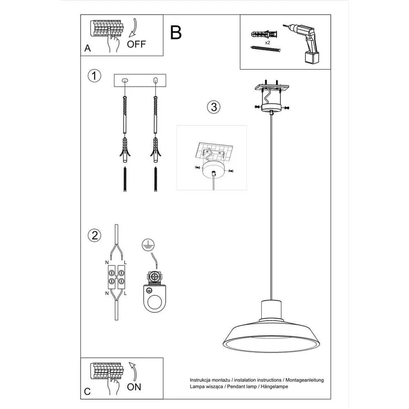 Suspension Luminaire Grise