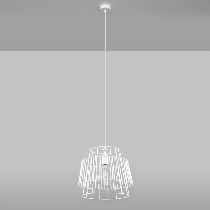 Suspension Métal Blanche