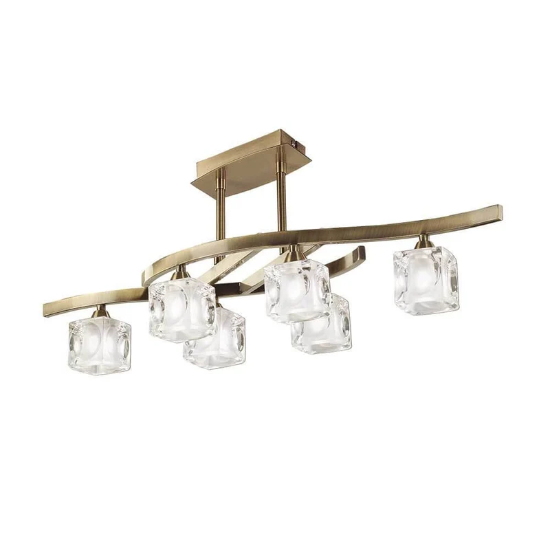 6-flammige Deckenlampe Cuadrax Cristal