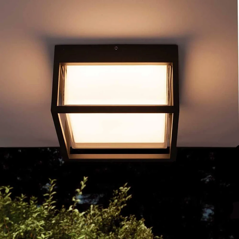 Chamonix quadratische Außen-LED-Deckenleuchte