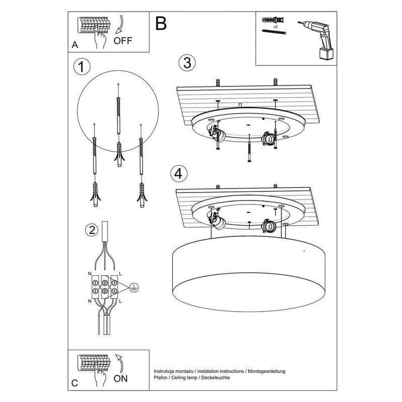 Plafonnier Led Gris