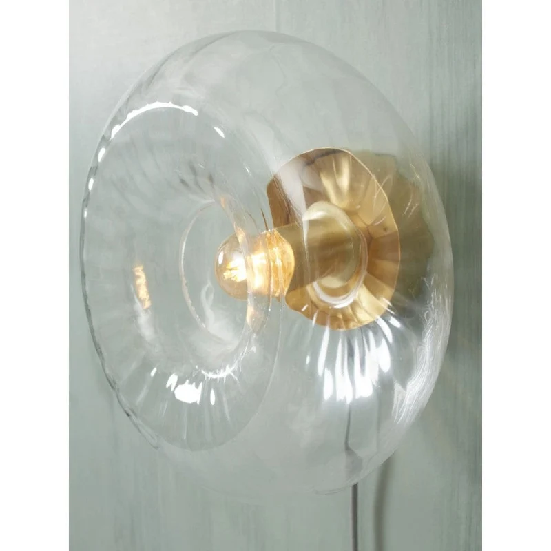 Applique Ronde En Verre Transparent