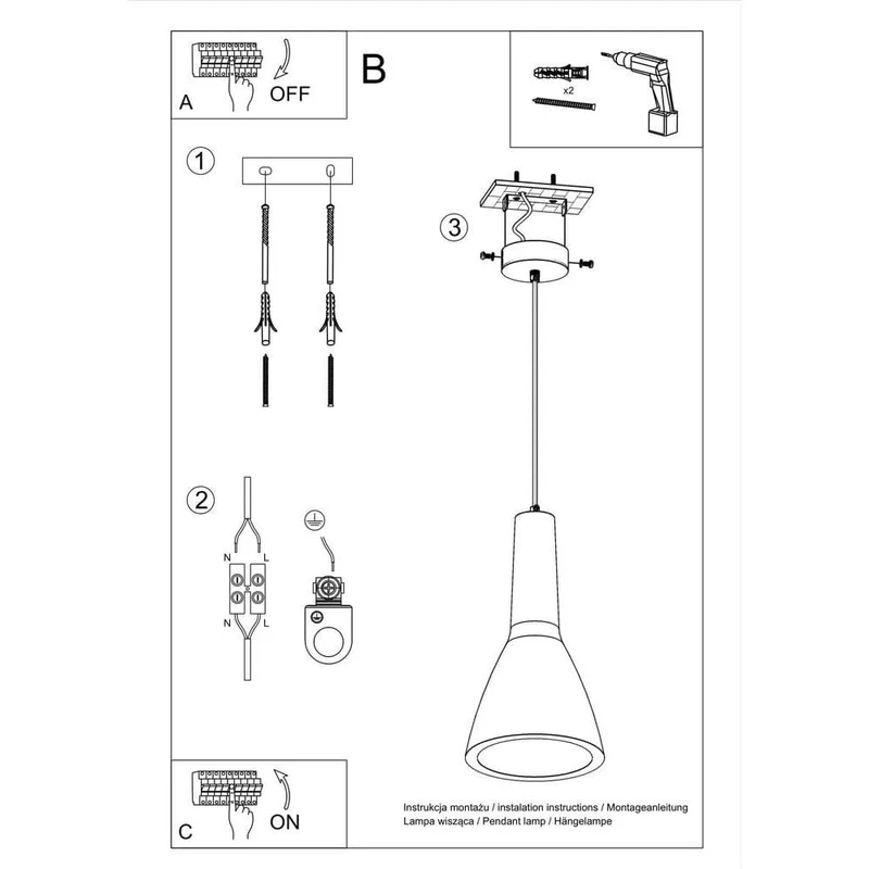 Lustre De Cuisine Gris