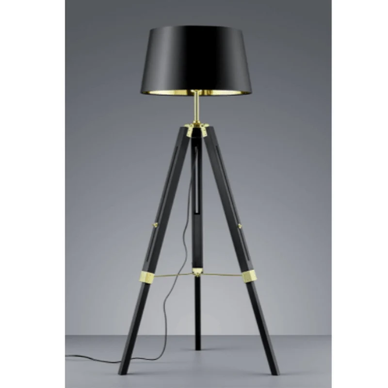 Lampadaire Bois Et Noir