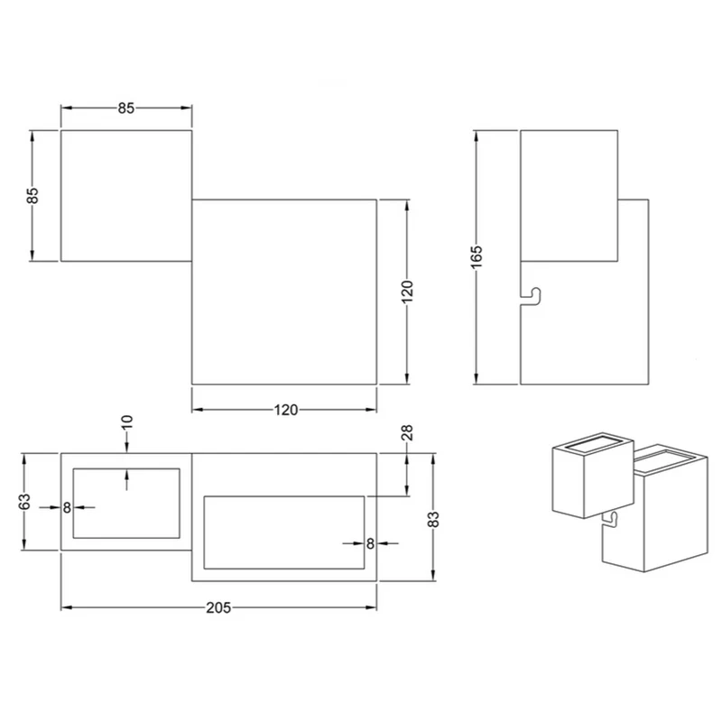Applique Murale Cube Blanc