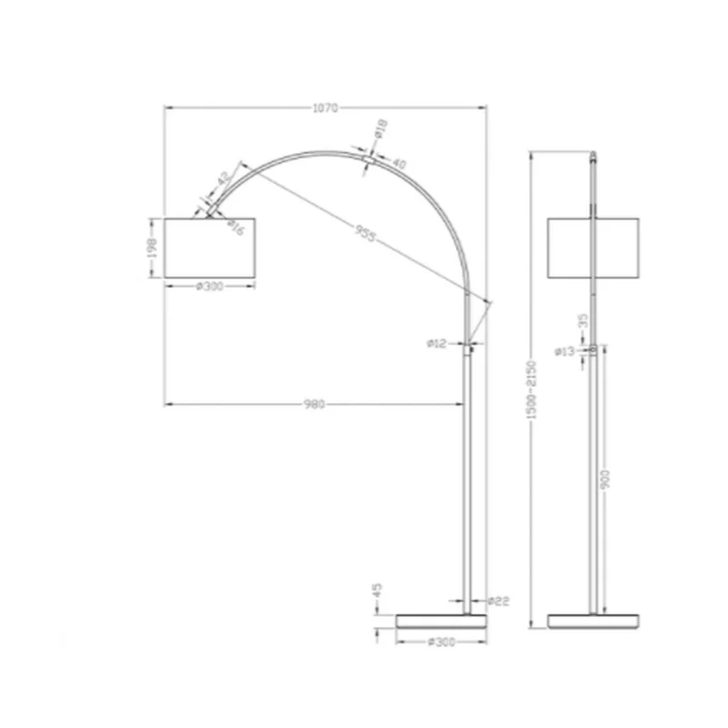Lampadaire Argenté