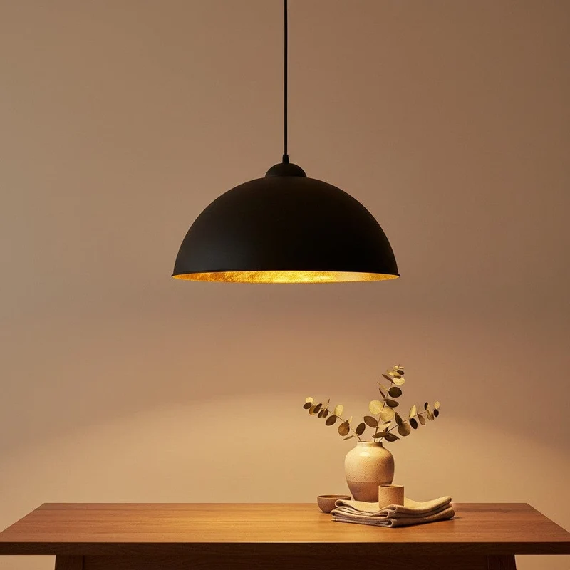 Lampe Suspension Orange Vintage
