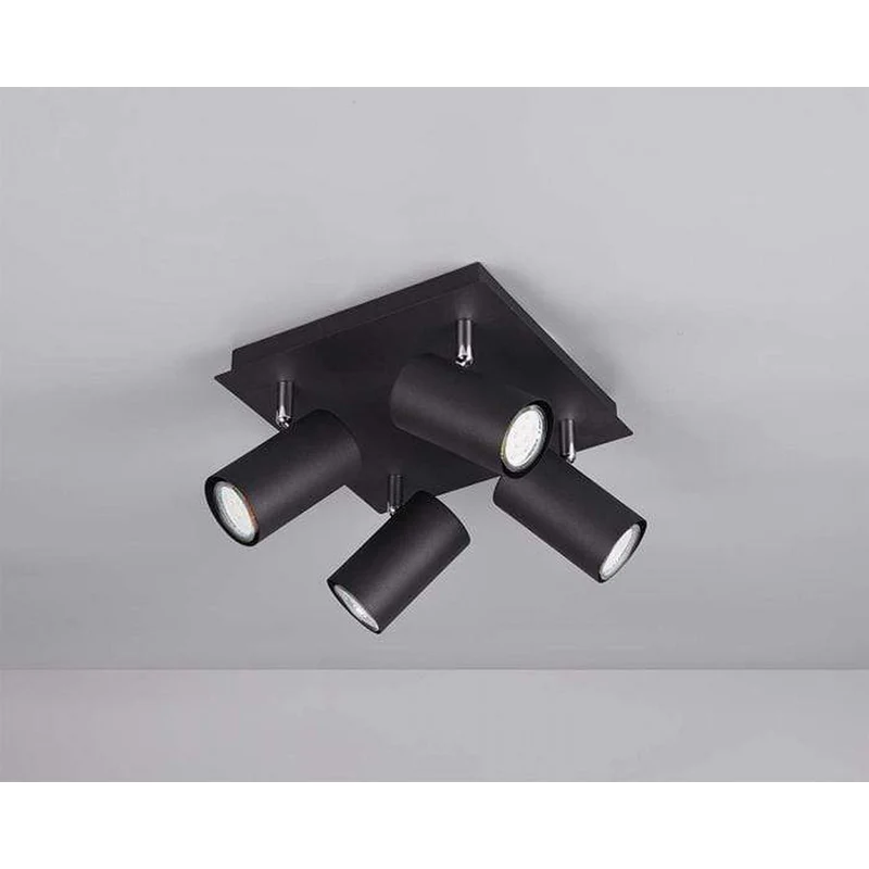 Plafonnier 4 Spots Noir